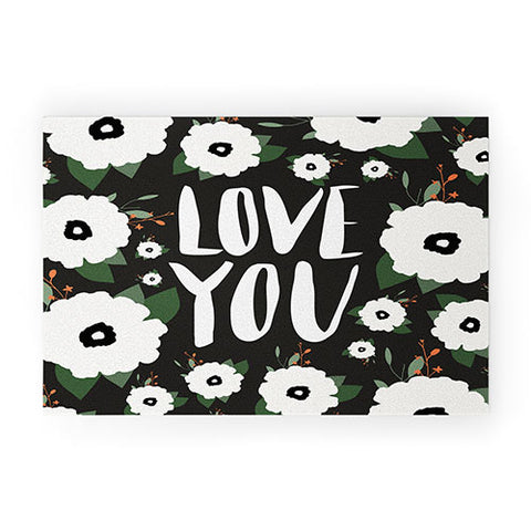 Allyson Johnson Love you floral Welcome Mat