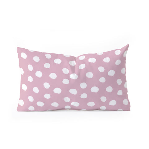 Allyson Johnson Mauve Dots Oblong Throw Pillow