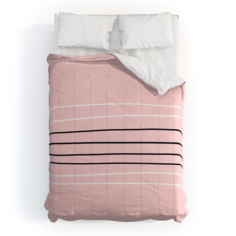 Allyson Johnson Minimal Pink lines Comforter