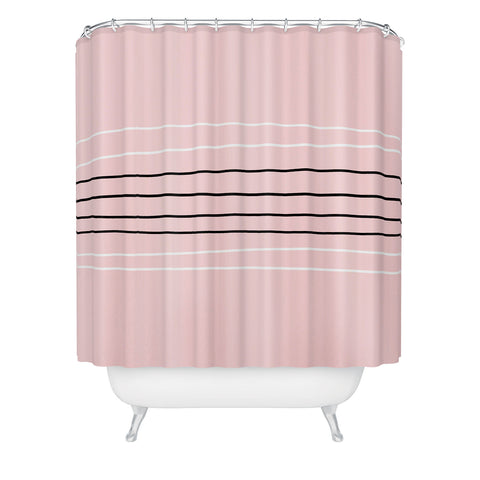 Allyson Johnson Minimal Pink lines Shower Curtain
