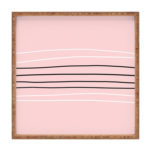 Allyson Johnson Minimal Pink lines Square Tray