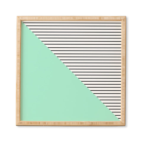 Allyson Johnson Mint and stripes Framed Wall Art
