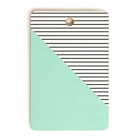 Allyson Johnson Mint and stripes Cutting Board Rectangle