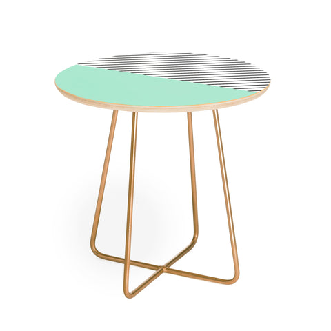Allyson Johnson Mint and stripes Round Side Table