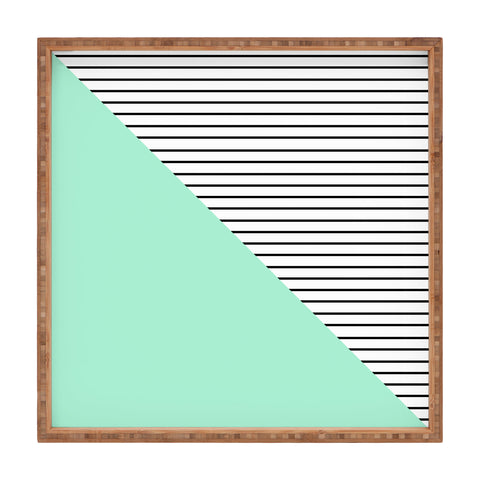 Allyson Johnson Mint and stripes Square Tray