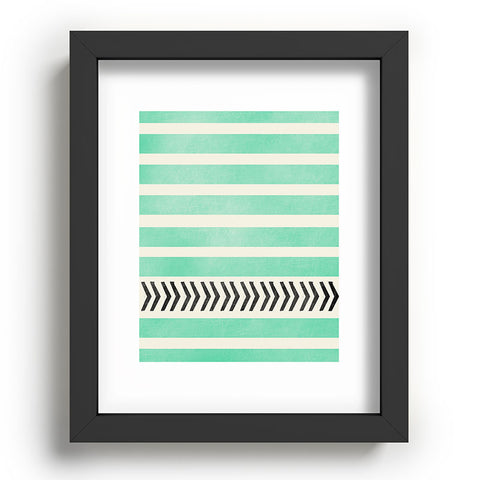 Allyson Johnson Mint Stripes And Arrows Recessed Framing Rectangle