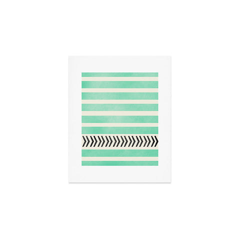 Allyson Johnson Mint Stripes And Arrows Art Print