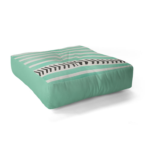 Allyson Johnson Mint Stripes And Arrows Floor Pillow Square