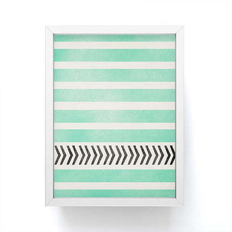 Allyson Johnson Mint Stripes And Arrows Framed Mini Art Print