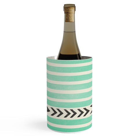 Allyson Johnson Mint Stripes And Arrows Wine Chiller
