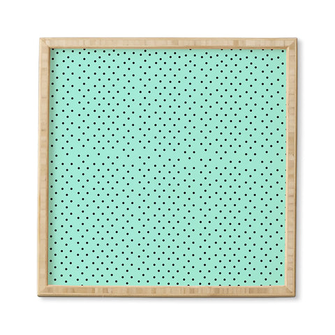 Allyson Johnson Minty Blue Polka Dots Framed Wall Art