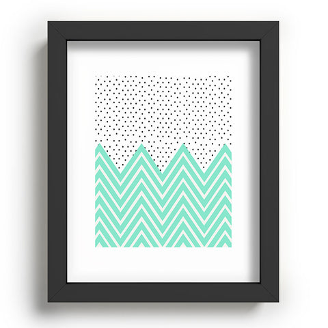 Allyson Johnson Minty Chevron And Dots Recessed Framing Rectangle