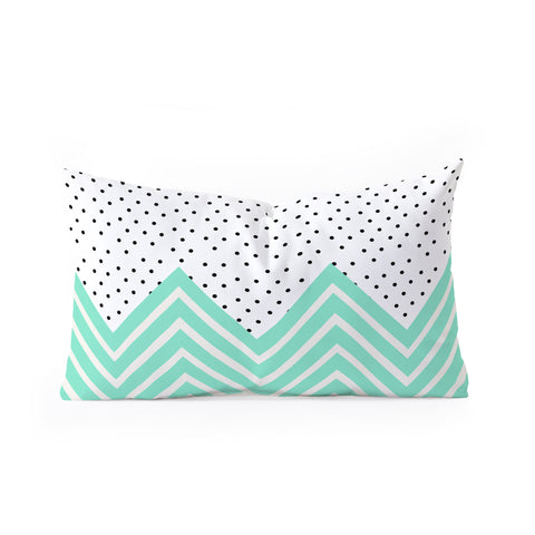 Allyson Johnson Minty Chevron And Dots Oblong Throw Pillow