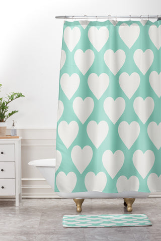 Allyson Johnson Minty Love Shower Curtain And Mat