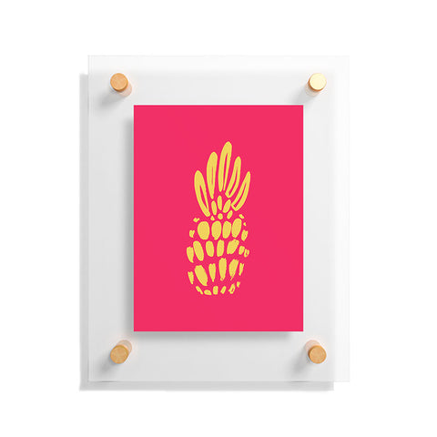 Allyson Johnson Neon Pineapple Floating Acrylic Print