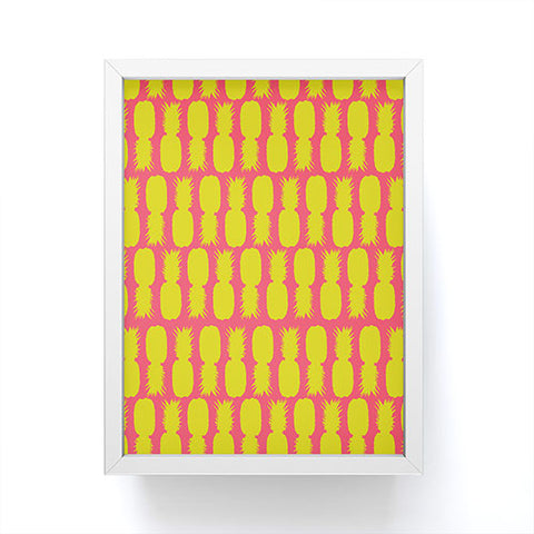 Allyson Johnson Neon Pineapples Framed Mini Art Print