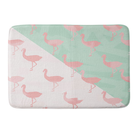 Allyson Johnson Palm Spring Flamingos Memory Foam Bath Mat
