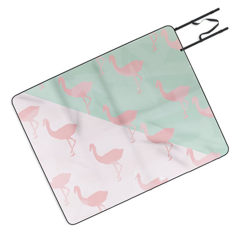 Allyson Johnson Palm Spring Flamingos Picnic Blanket