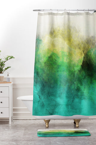 Allyson Johnson Peacock Ombre Shower Curtain And Mat