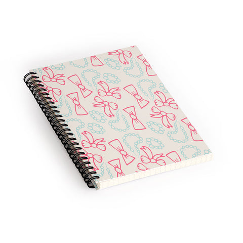 Allyson Johnson Pearls And Bows Spiral Notebook