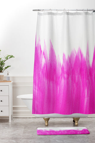 Allyson Johnson Pink Brushed Shower Curtain And Mat