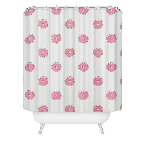 Allyson Johnson Pink donuts Shower Curtain