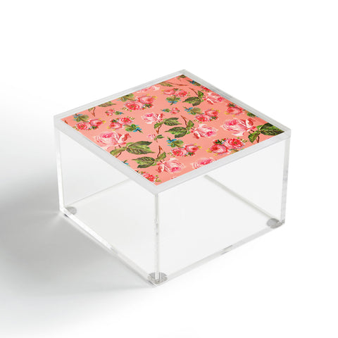 Allyson Johnson Pink Floral Acrylic Box