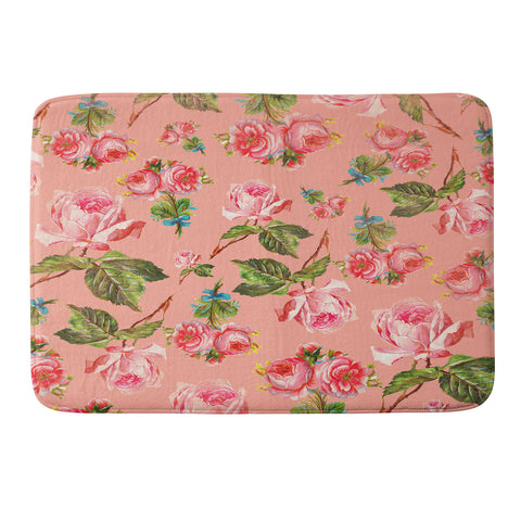 Allyson Johnson Pink Floral Memory Foam Bath Mat