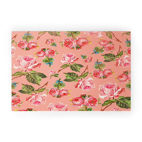 Allyson Johnson Pink Floral Welcome Mat