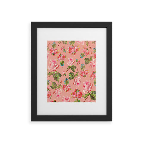 Allyson Johnson Pink Floral Framed Art Print