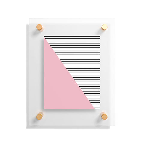 Allyson Johnson Pink n stripes Floating Acrylic Print