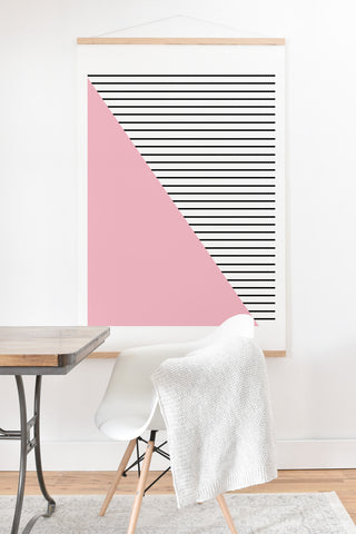 Allyson Johnson Pink n stripes Art Print And Hanger