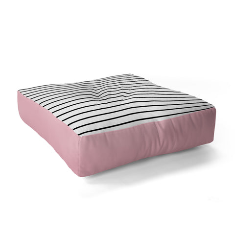 Allyson Johnson Pink n stripes Floor Pillow Square