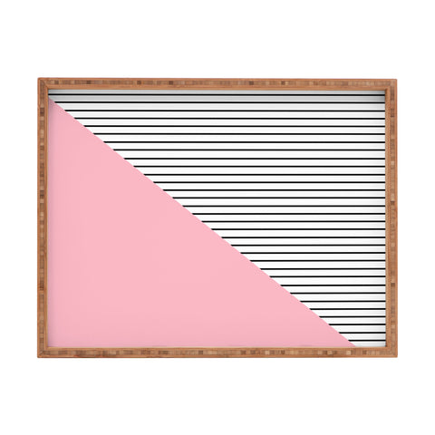 Allyson Johnson Pink n stripes Rectangular Tray