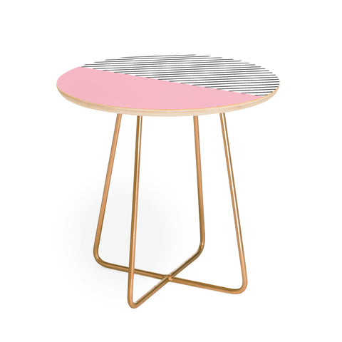 Allyson Johnson Pink n stripes Round Side Table