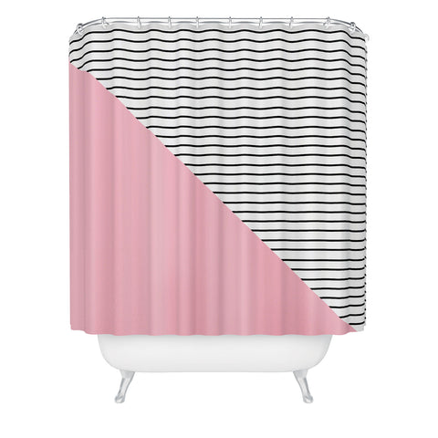 Allyson Johnson Pink n stripes Shower Curtain