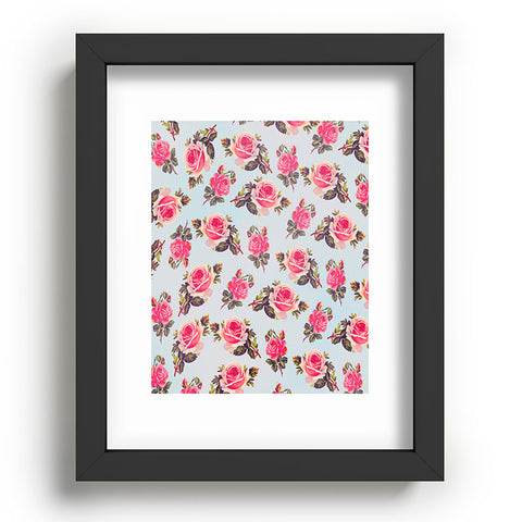 Allyson Johnson Pink Roses Recessed Framing Rectangle