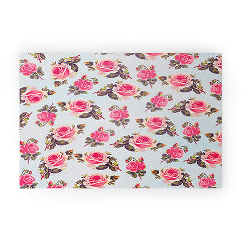 Allyson Johnson Pink Roses Welcome Mat
