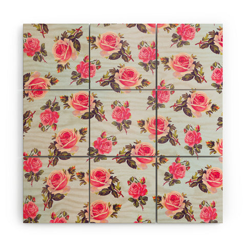Allyson Johnson Pink Roses Wood Wall Mural