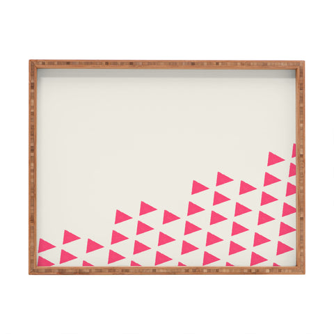 Allyson Johnson Pink Triangles Rectangular Tray