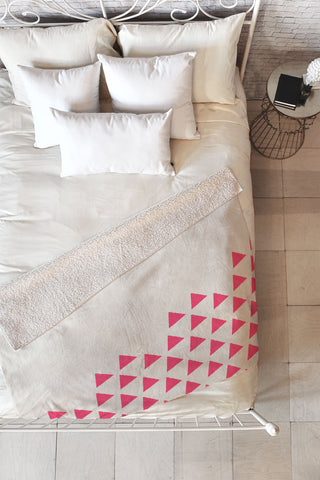 Allyson Johnson Pink Triangles Fleece Throw Blanket