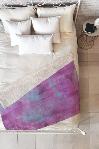 Allyson Johnson Purple Paint Fleece Throw Blanket