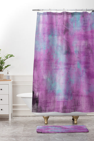 Allyson Johnson Purple Paint Shower Curtain And Mat