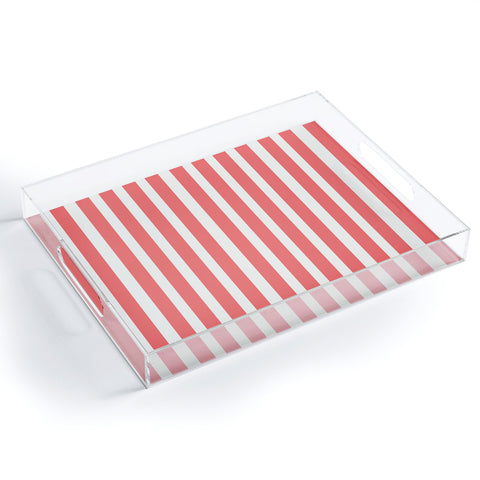 Allyson Johnson Red Stripes Acrylic Tray