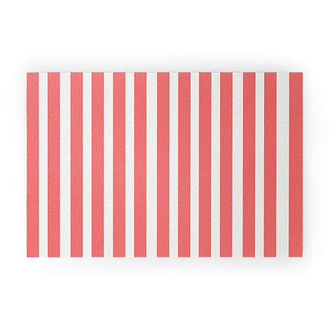 Allyson Johnson Red Stripes Welcome Mat
