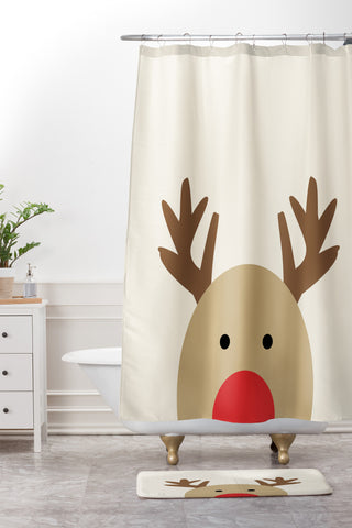 Allyson Johnson Reindeer Shower Curtain And Mat