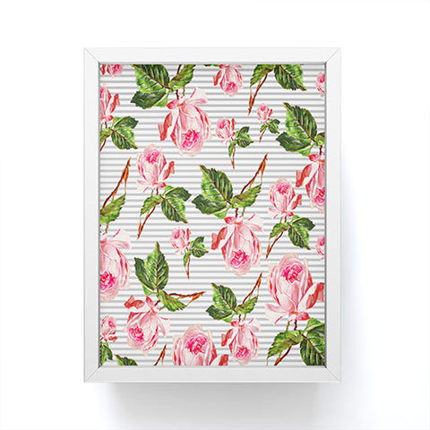 Allyson Johnson Roses and stripes Framed Mini Art Print
