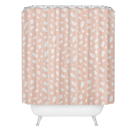 Allyson Johnson Spotted Pink Shower Curtain