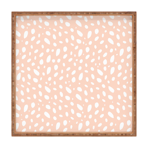 Allyson Johnson Spotted Pink Square Tray