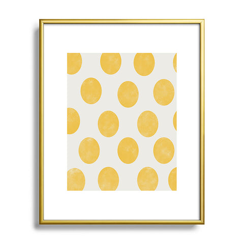 Allyson Johnson Spring Yellow Dots Metal Framed Art Print